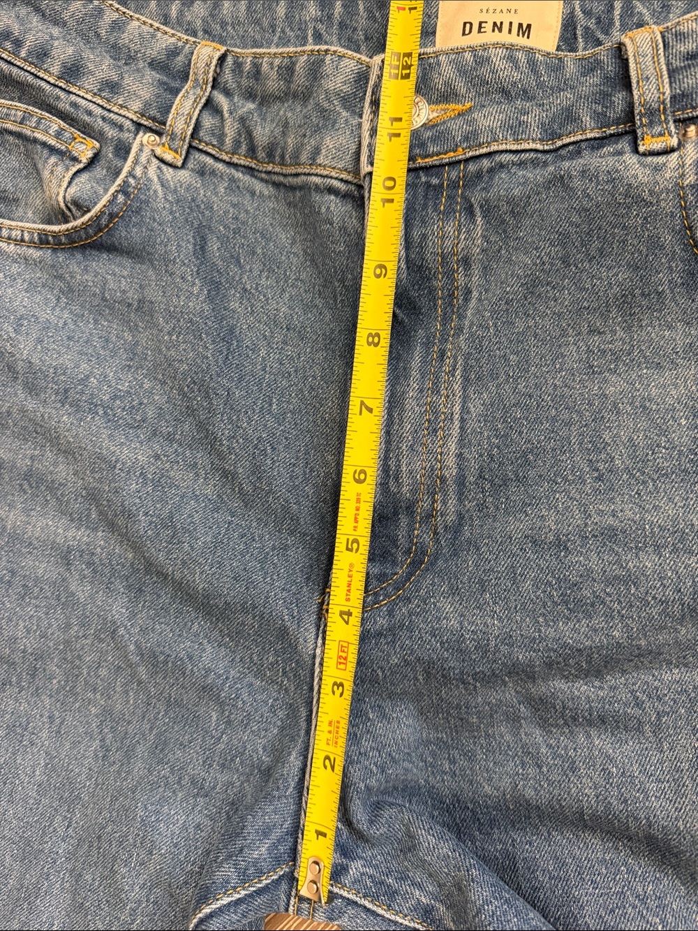 Sezane High-Rise Wide-Leg Jeans in Blue Denim - Picture 4 of 8